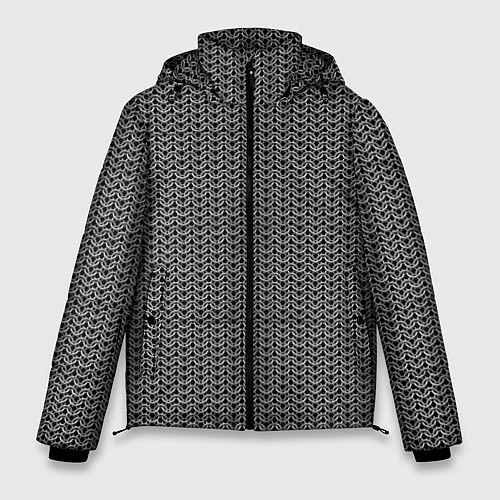 Мужская зимняя куртка Кованная металлическая кольчуга / 3D-Светло-серый – фото 1