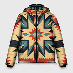 Куртка зимняя мужская Орнамент в стиле американских индейцев, цвет: 3D-светло-серый