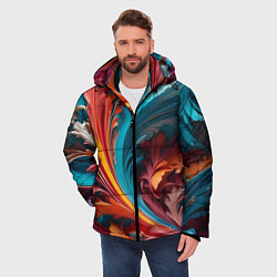 Куртка зимняя мужская Красивый яркий узорчик, цвет: 3D-черный — фото 2