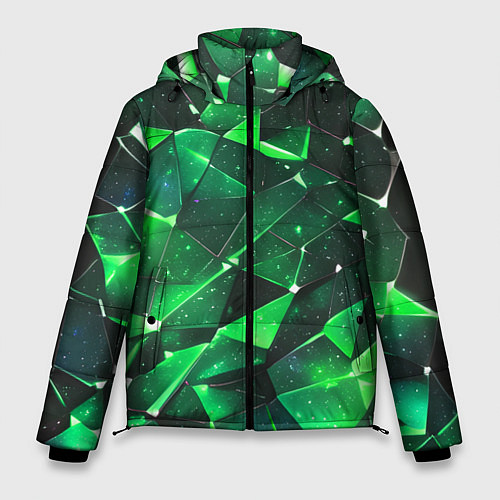 Мужская зимняя куртка Зелёное разбитое стекло / 3D-Красный – фото 1