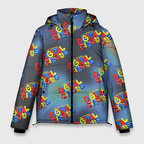 Мужская зимняя куртка The amazing digital circus pattern / 3D-Светло-серый – фото 1