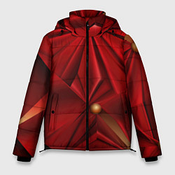 Куртка зимняя мужская Красный материал со складками, цвет: 3D-красный