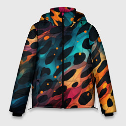 Куртка зимняя мужская Разноцветный леопардовый паттерн, цвет: 3D-черный