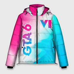 Куртка зимняя мужская GTA 6 neon gradient style вертикально, цвет: 3D-черный
