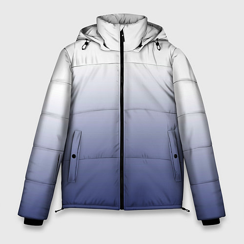 Мужская зимняя куртка Туманный градиент бело-синий / 3D-Светло-серый – фото 1