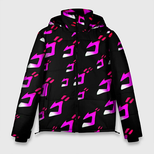 Мужская зимняя куртка JoJos Bizarre neon pattern logo / 3D-Светло-серый – фото 1