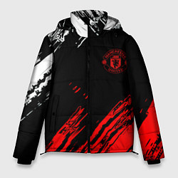 Куртка зимняя мужская ФК Манчестер Юнайтед спортивные краски, цвет: 3D-черный