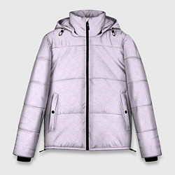Куртка зимняя мужская Бледный паттерн контуров сердец, цвет: 3D-черный