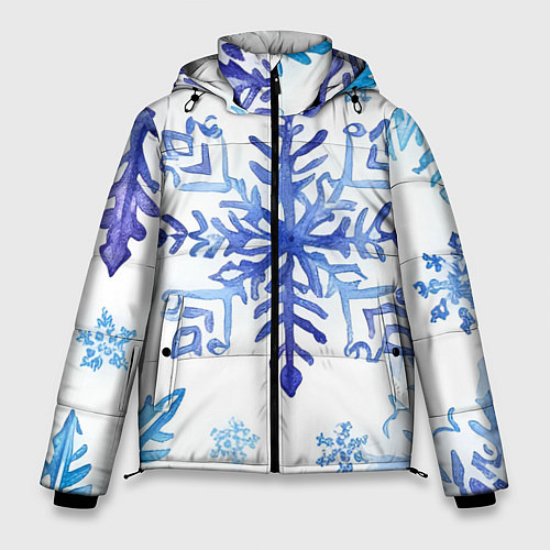 Мужская зимняя куртка Снежинки падают / 3D-Светло-серый – фото 1