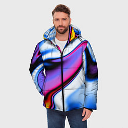 Куртка зимняя мужская Яркая цветная волна, цвет: 3D-красный — фото 2