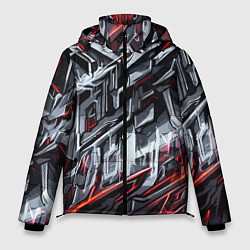 Куртка зимняя мужская Агрессивный металл красный, цвет: 3D-черный