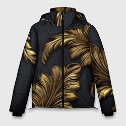 Куртка зимняя мужская Золотые узоры в виде листьев, цвет: 3D-светло-серый