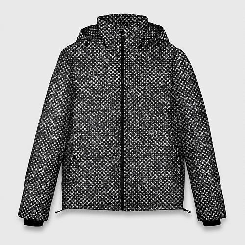 Мужская зимняя куртка Чёрно-белый текстурный / 3D-Черный – фото 1