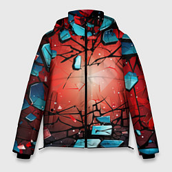 Куртка зимняя мужская Взрыв камне абстракция, цвет: 3D-светло-серый