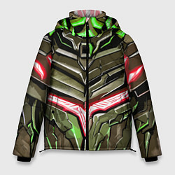 Куртка зимняя мужская Броня зелёная и красная, цвет: 3D-черный