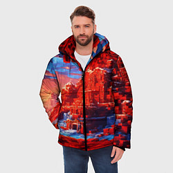 Куртка зимняя мужская Город в стиле майнкрафт, цвет: 3D-светло-серый — фото 2