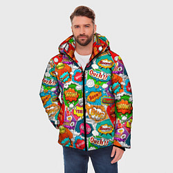 Куртка зимняя мужская Bang Boom Ouch pop art pattern, цвет: 3D-красный — фото 2