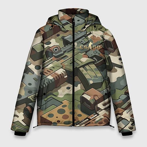 Мужская зимняя куртка Контр Страйк - милитари стиль / 3D-Черный – фото 1