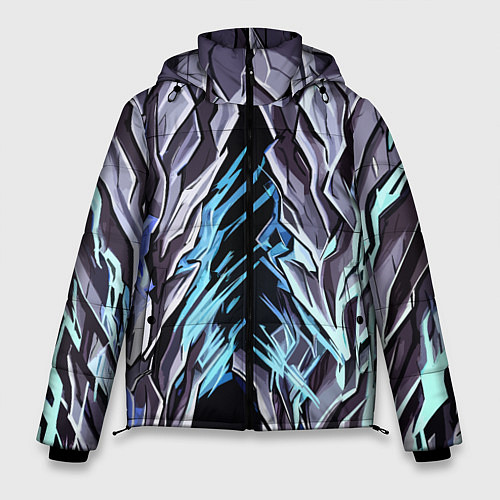 Мужская зимняя куртка Камень и синие полосы / 3D-Черный – фото 1