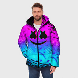 Куртка зимняя мужская Маршмэллоу x бтс неоновый стиль, цвет: 3D-светло-серый — фото 2