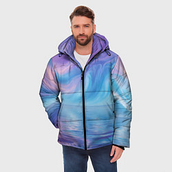 Куртка зимняя мужская Абстрактное небо и водная гладь, цвет: 3D-черный — фото 2