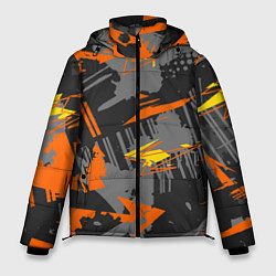 Куртка зимняя мужская Разноцветная текстурная геометрия, цвет: 3D-светло-серый