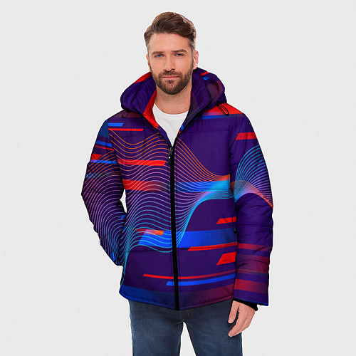 Мужская зимняя куртка Abstraction colored / 3D-Светло-серый – фото 3