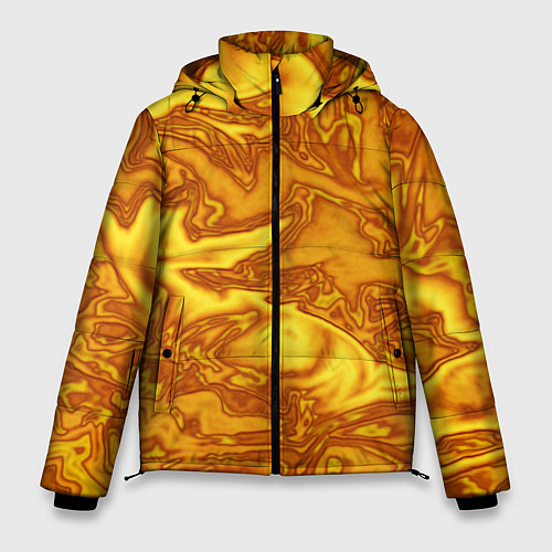 Мужская зимняя куртка Абстракция жидкое золото / 3D-Черный – фото 1