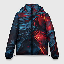 Куртка зимняя мужская Яркая волнистая абстракция, цвет: 3D-черный