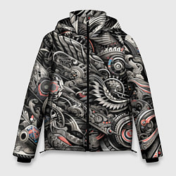 Куртка зимняя мужская Тату - нейросеть, цвет: 3D-черный