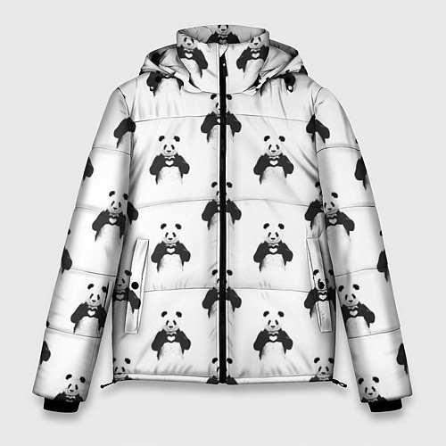 Мужская зимняя куртка Panda love - pattern / 3D-Черный – фото 1