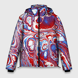 Куртка зимняя мужская Абстрактный разноцветный паттерн, цвет: 3D-красный