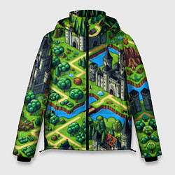 Куртка зимняя мужская Heroes of Might and Magic - pixel map, цвет: 3D-красный