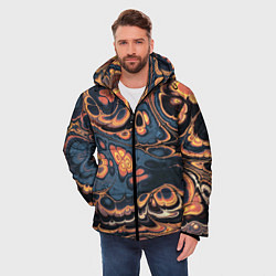 Куртка зимняя мужская Абстрактный разноцветный узор, цвет: 3D-черный — фото 2