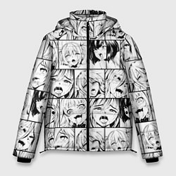 Куртка зимняя мужская Ahegao pattern, цвет: 3D-светло-серый