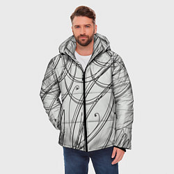Куртка зимняя мужская Монохромные завитки, цвет: 3D-черный — фото 2