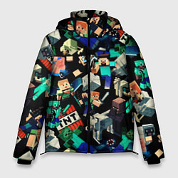 Куртка зимняя мужская Майнкрафт персонажи, цвет: 3D-красный