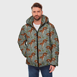 Куртка зимняя мужская Лисы и подснежники, цвет: 3D-черный — фото 2