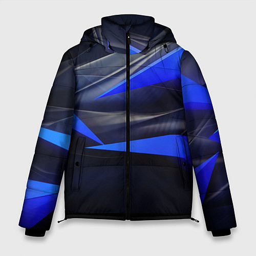 Мужская зимняя куртка Black and blue abstract background sport style / 3D-Красный – фото 1