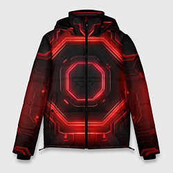 Куртка зимняя мужская Nvidia style black and red neon, цвет: 3D-красный