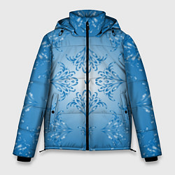 Мужская зимняя куртка Векторные узоры на голубом фоне