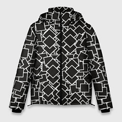 Куртка зимняя мужская Ромб черно - белый, цвет: 3D-светло-серый