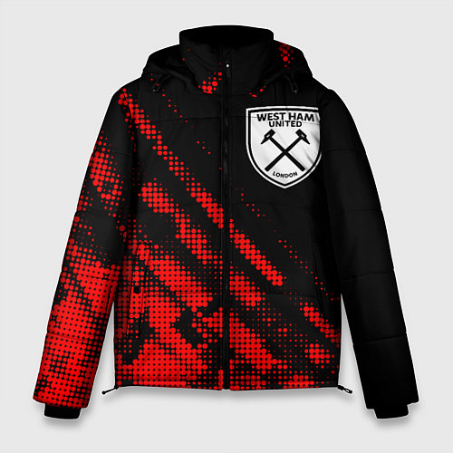 Мужская зимняя куртка West Ham sport grunge / 3D-Красный – фото 1