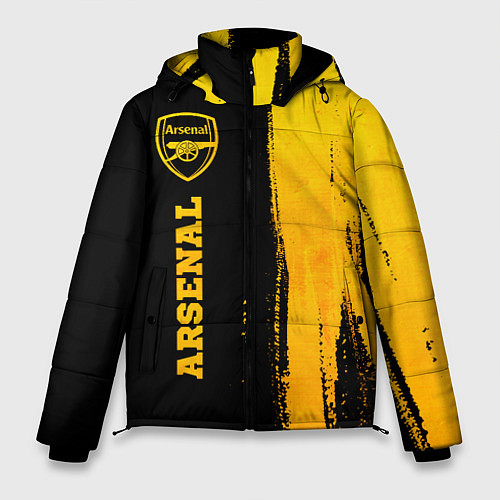 Мужская зимняя куртка Arsenal - gold gradient по-вертикали / 3D-Черный – фото 1