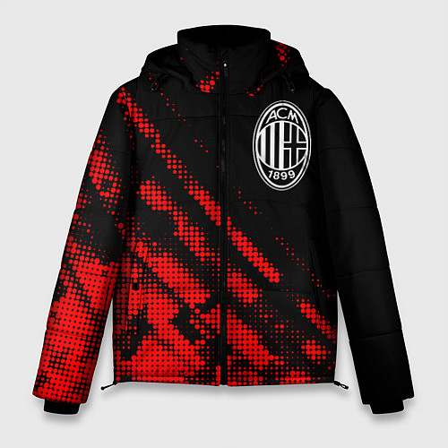 Мужская зимняя куртка AC Milan sport grunge / 3D-Красный – фото 1