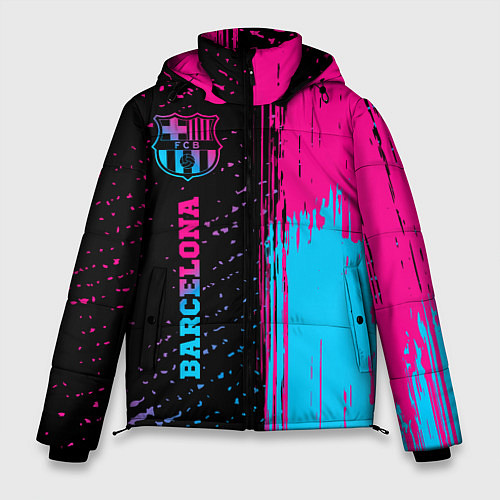 Мужская зимняя куртка Barcelona - neon gradient по-вертикали / 3D-Черный – фото 1