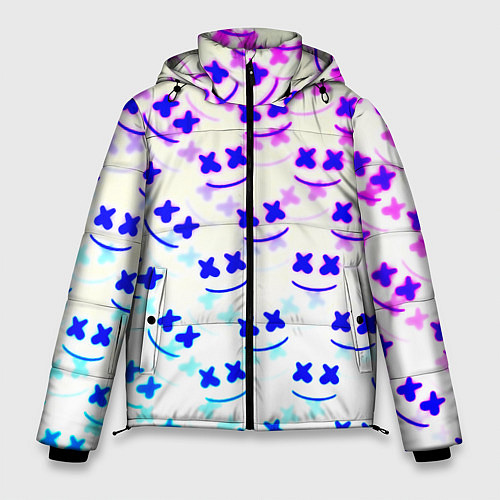 Мужская зимняя куртка Marshmello pattern neon / 3D-Черный – фото 1