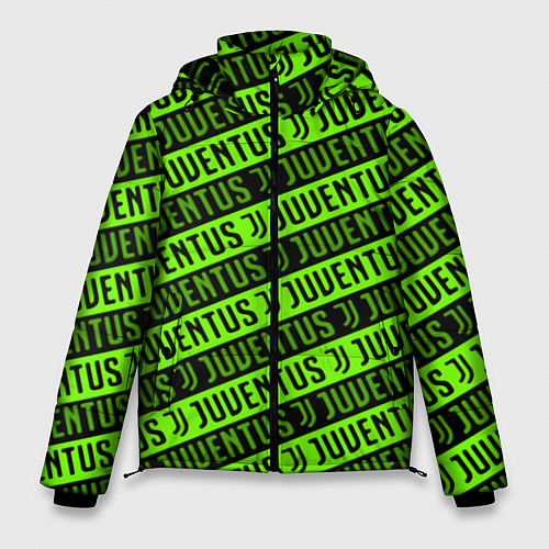Мужская зимняя куртка Juventus green pattern sport / 3D-Черный – фото 1