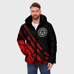 Куртка зимняя мужская Leicester City sport grunge, цвет: 3D-красный — фото 2