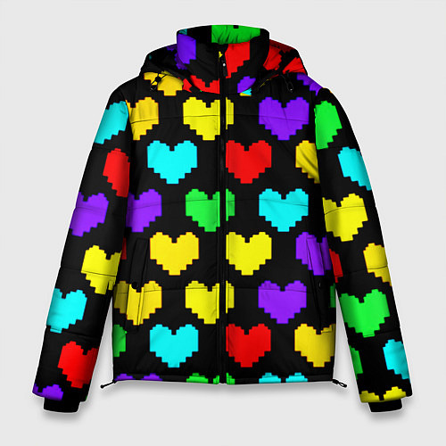 Мужская зимняя куртка Undertale heart pattern / 3D-Красный – фото 1